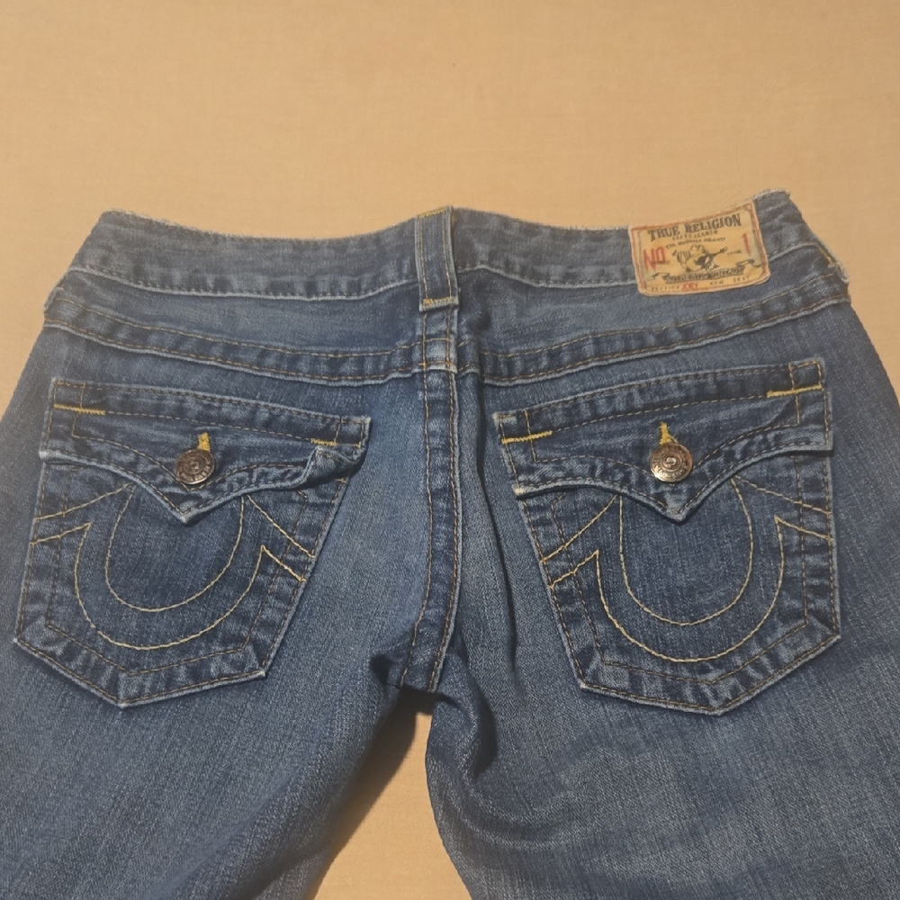 True Religion Women's Classic Blue Flair Cut Jeans